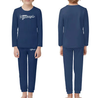 Thumbnail for Special Cessna Text children pajamas - Dark Blue