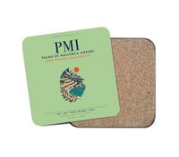 Thumbnail for Palma de Mallorca Airport (PMI) design on light green 1 piece coaster