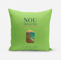 Thumbnail for Nouméa–La Tontouta International Airport (NOU) design on light green pillow