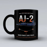 Thumbnail for AJ-2 Savage Tanker design on black ceramic mug, double-side print