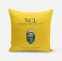 Thumbnail for Newcastle International Airport (NCL) design on yellow pillow