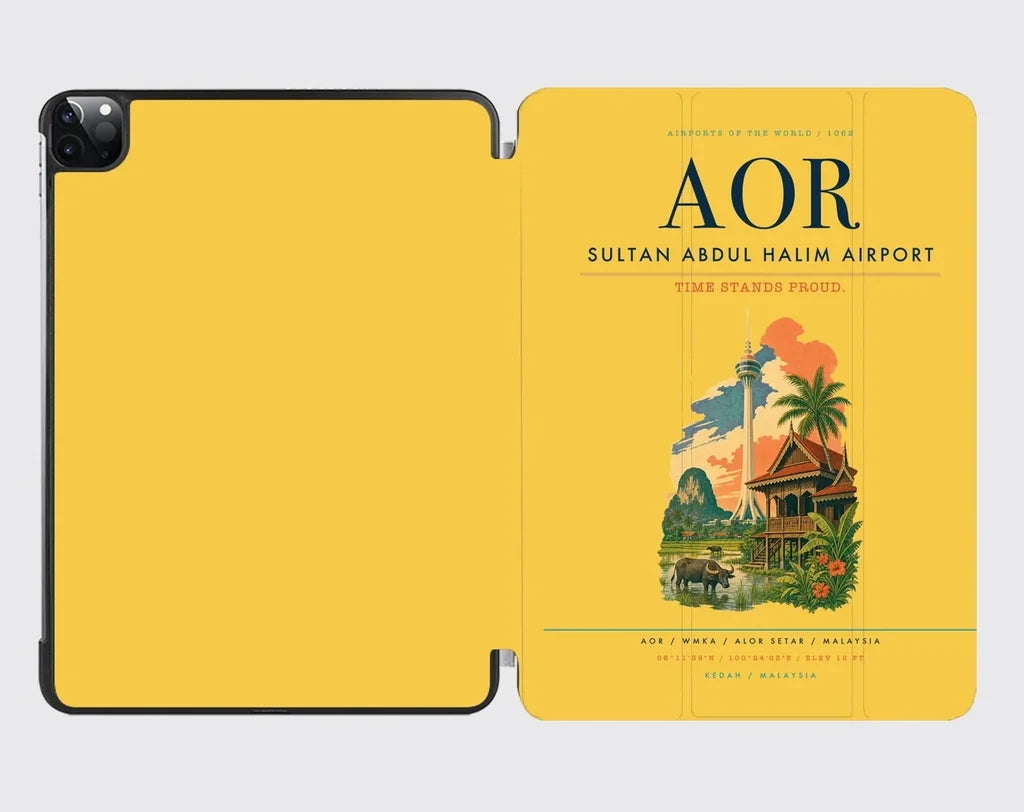 Sultan Abdul Halim Airport (AOR) design on yellow ipad tablet case