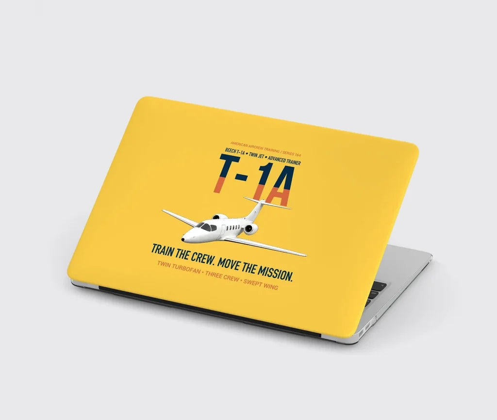 T-1A Jayhawk Advanced Jet Trainer design on yellow MacBook case