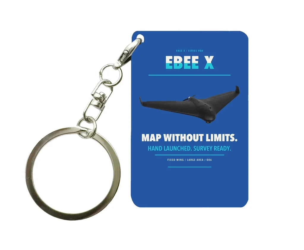 AgEagle eBee X Key Chain design on blue key chain