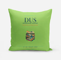 Thumbnail for Düsseldorf Airport (DUS) design on light green pillow