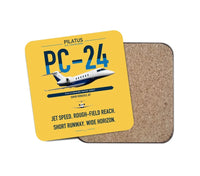 Thumbnail for Pilatus PC-24 design on yellow 1 piece coaster