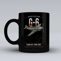 Thumbnail for Messerschmitt Bf 109G-6 design on black ceramic mug, double-side print