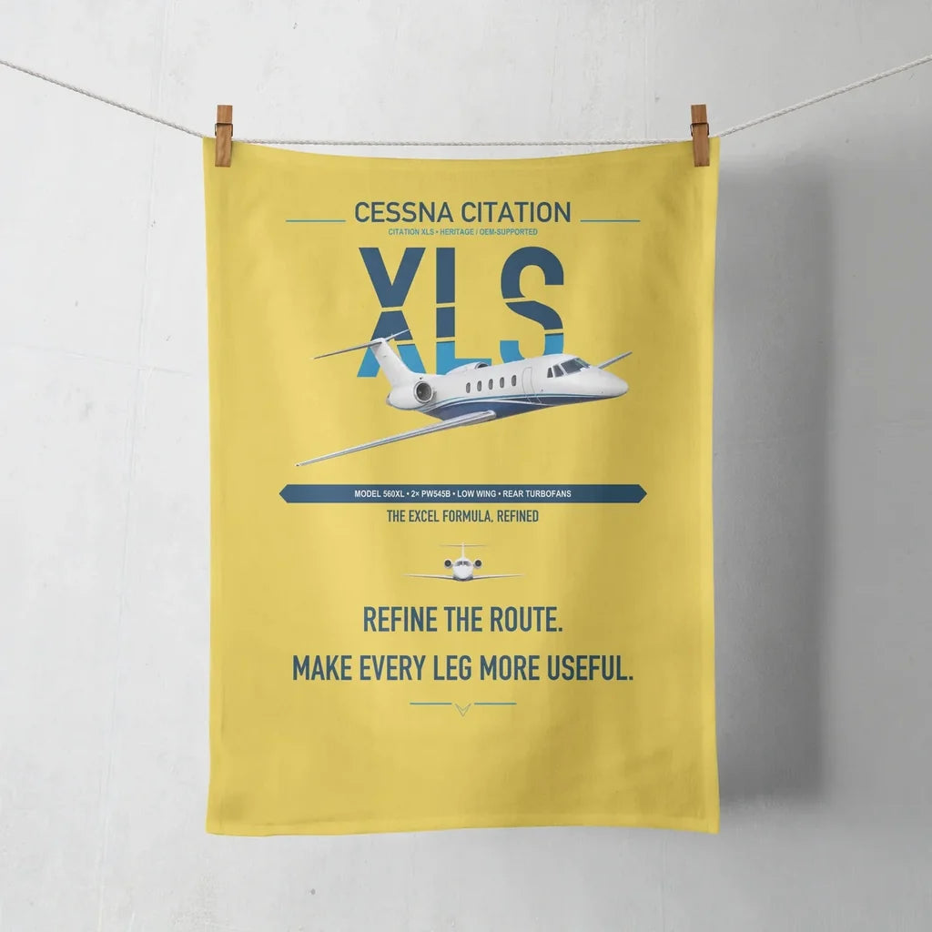 Cessna Citation XLS design on yellow towel