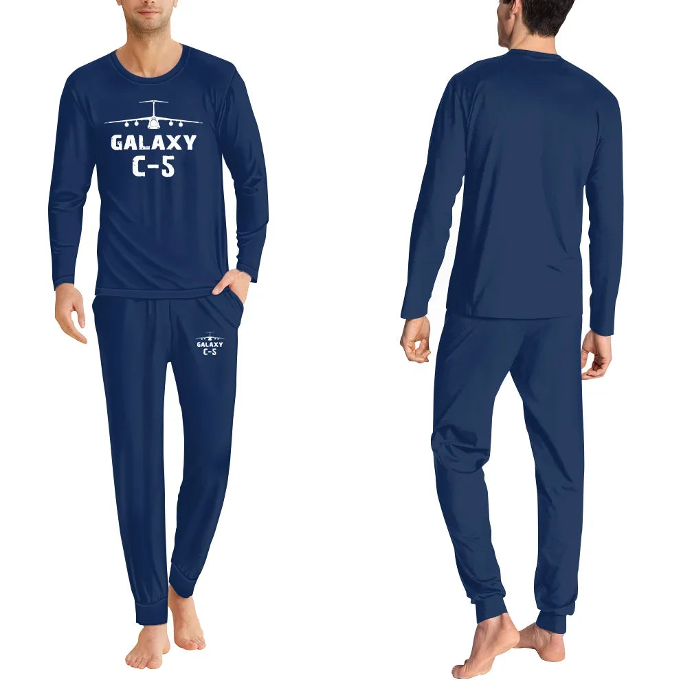 Military Transport Airplane C 5 men pajamas - Dark Blue