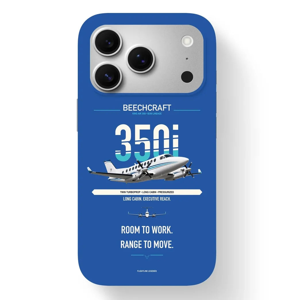 King Air 350i Case design on blue iphone case
