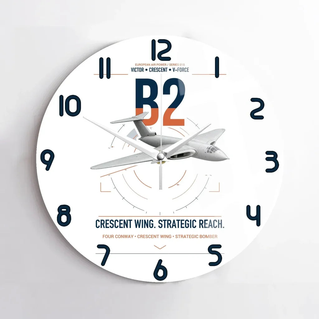 Handley Page Victor B2 design on white no frame wall clock