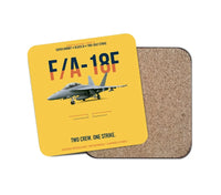 Thumbnail for F-A-18F Super Hornet Block III Two Crew One Strike design on yellow 1 piece coaster