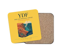 Thumbnail for Deer Lake Regional Airport (YDF) design on yellow 1 piece coaster