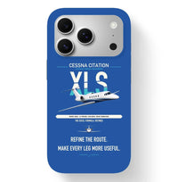 Thumbnail for Cessna Citation XLS design on blue magsafe iphone case, for iPhone 17 Pro
