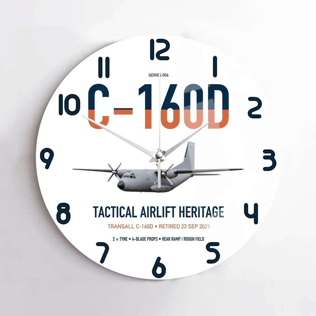 Transall C-160D design on white no frame wall clock
