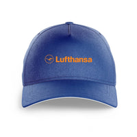 Thumbnail for Lufthansa Airlines logo printed on blue cap