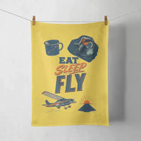 Thumbnail for Eat Sleep Fly V2 design on yellow towel