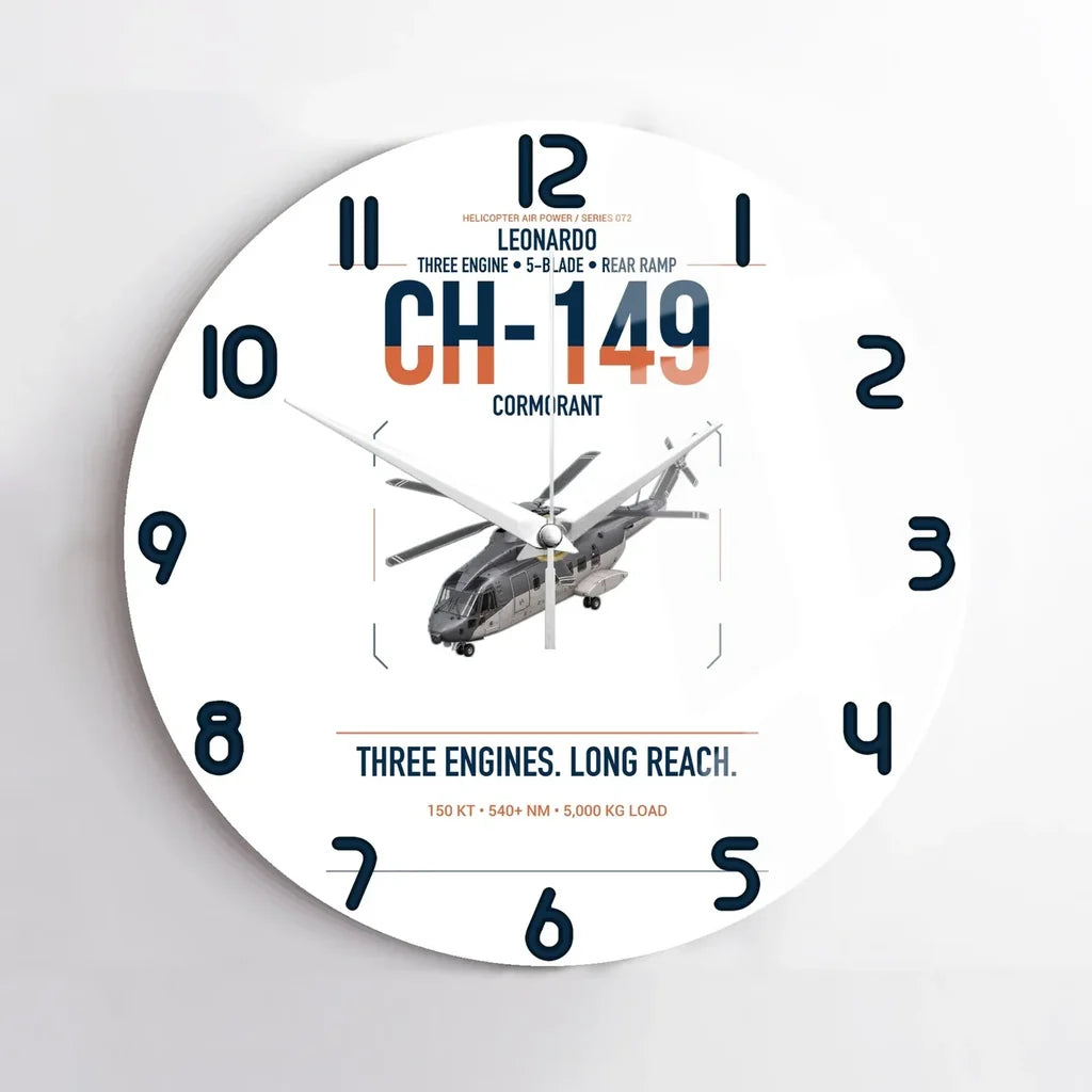 Leonardo CH-149 Cormorant design on white no frame wall clock