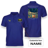 Thumbnail for VINTAGE G4080 - The Propliner Nights - Double-Side Polo T-Shirt design on blue+name