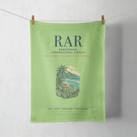 Thumbnail for Rarotonga International Airport (RAR) design on light green towel