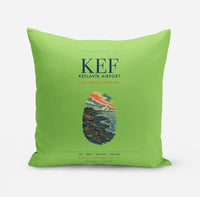 Thumbnail for Keflavík Airport (KEF) design on light green pillow