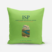 Thumbnail for Long Island MacArthur Airport (ISP) design on light green pillow