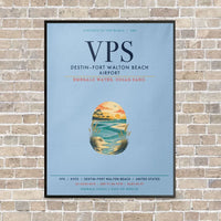 Thumbnail for Destin Fort Walton Beach Airport VPS vertical canvas print - framed - light blue background