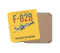 Thumbnail for F-82B Twin Mustang design on yellow 1 piece coaster