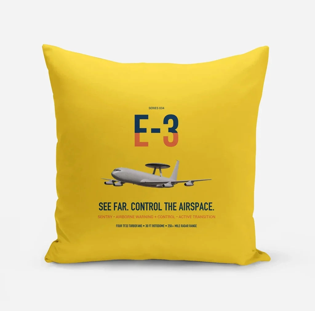 E-3 Sentry AWACS design on yellow pillow