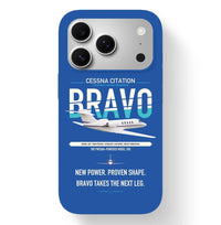 Thumbnail for Cessna Citation Bravo design on blue magsafe iphone case, for iPhone 17 Pro