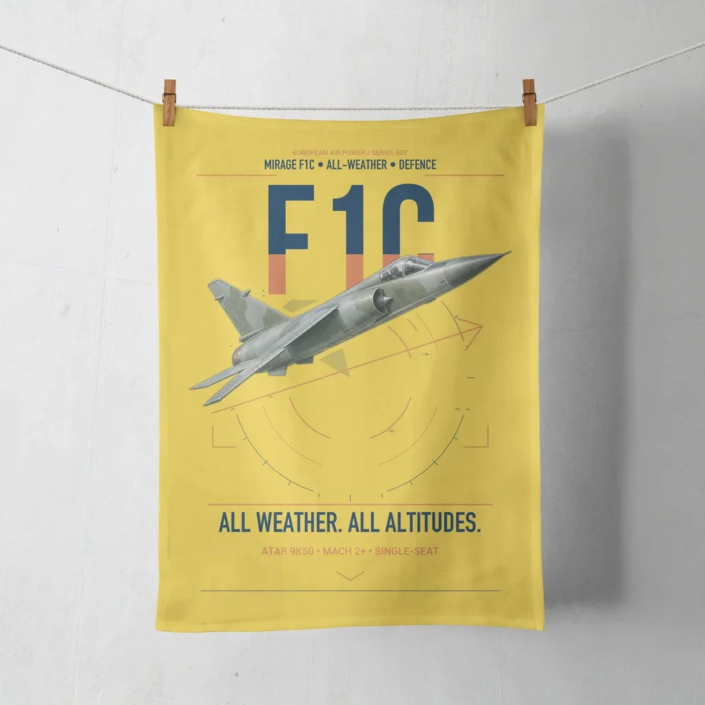 Dassault Mirage F1C design on yellow towel