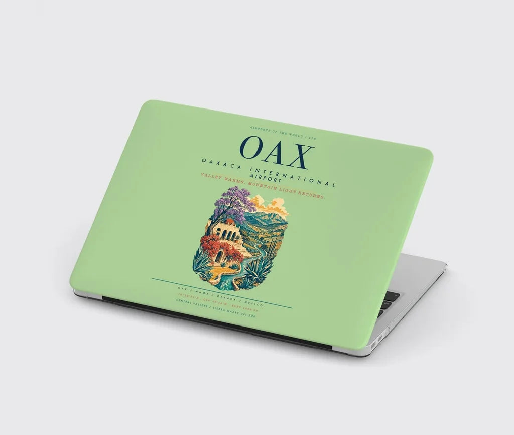 Oaxaca International Airport (OAX) design on light green MacBook case