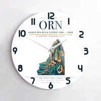 Thumbnail for Ahmed Ben Bella Airport (ORN) design on white no frame wall clock