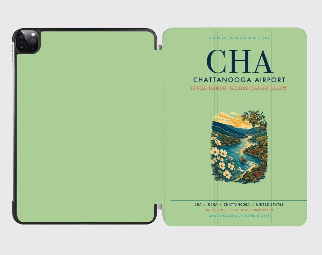 Chattanooga Airport (CHA) design on light green ipad tablet case