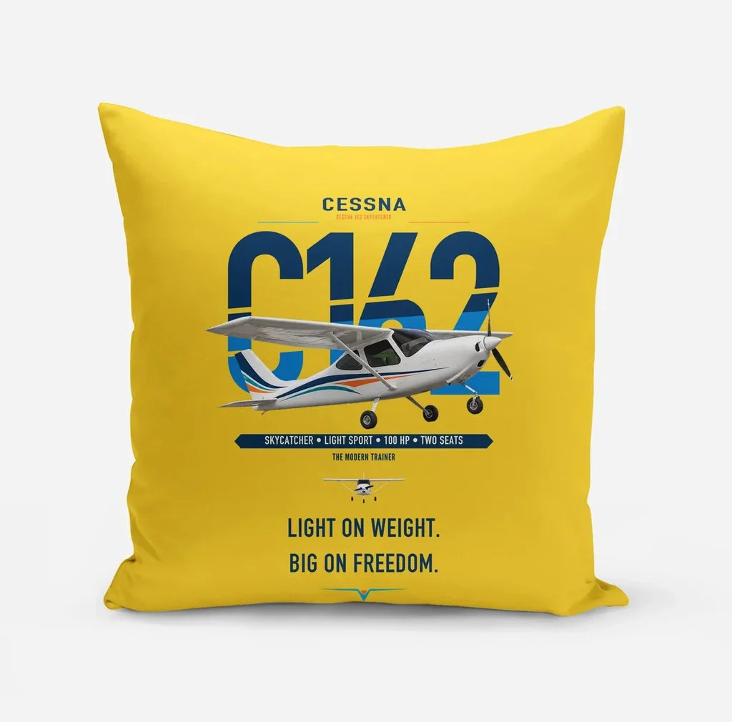 Cessna 162 Skycatcher design on yellow pillow