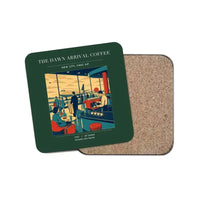 Thumbnail for The Dawn Arrival Coffee - Designed Coasters design on dark green 1-piece