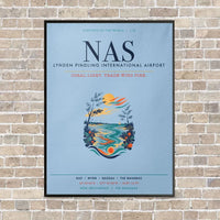 Thumbnail for Lynden Pindling International Airport Nassau NAS vertical canvas print - framed - light blue background