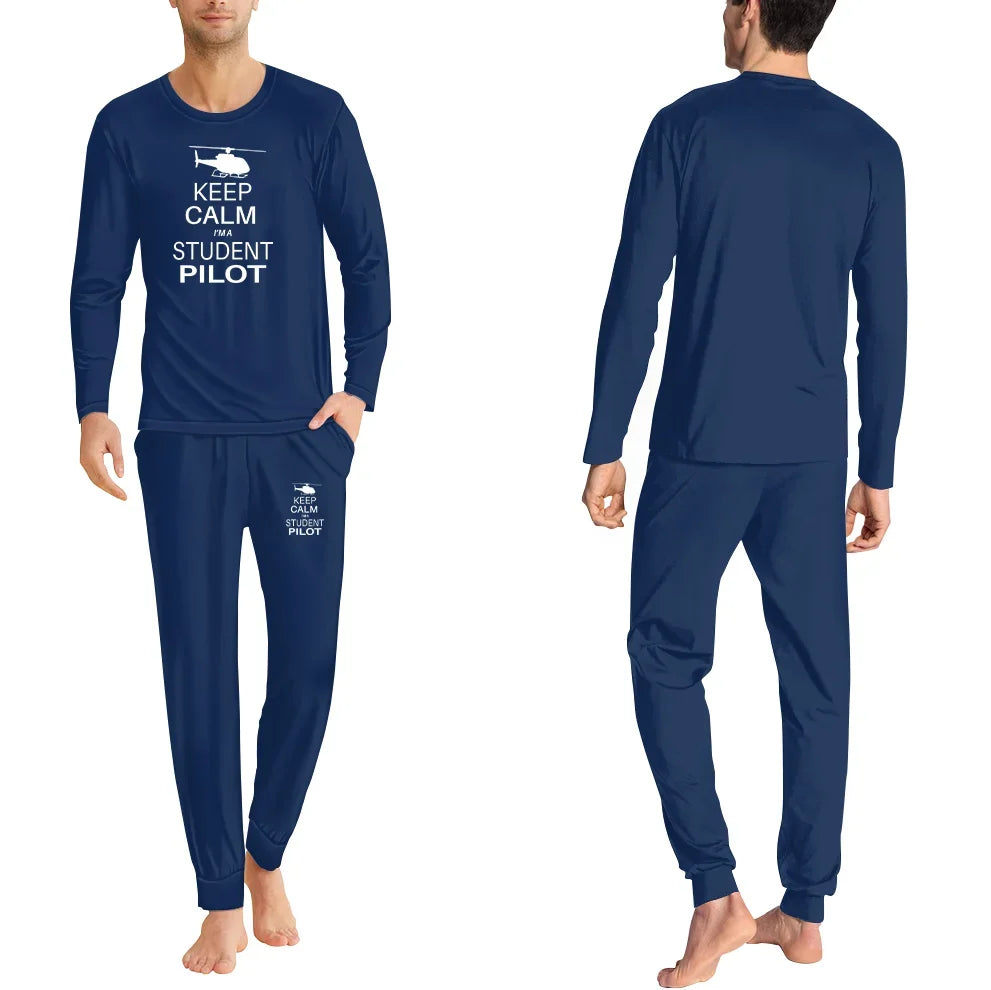 Student Pilot (Helicopter) men pajamas - Dark Blue