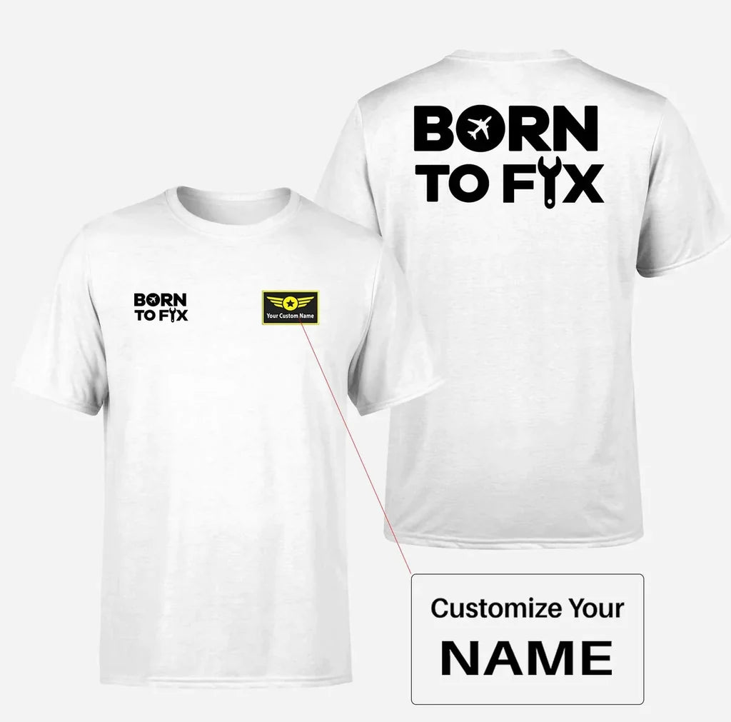 Customisable Born To Fix Airplanes T-Shirt - view 3
