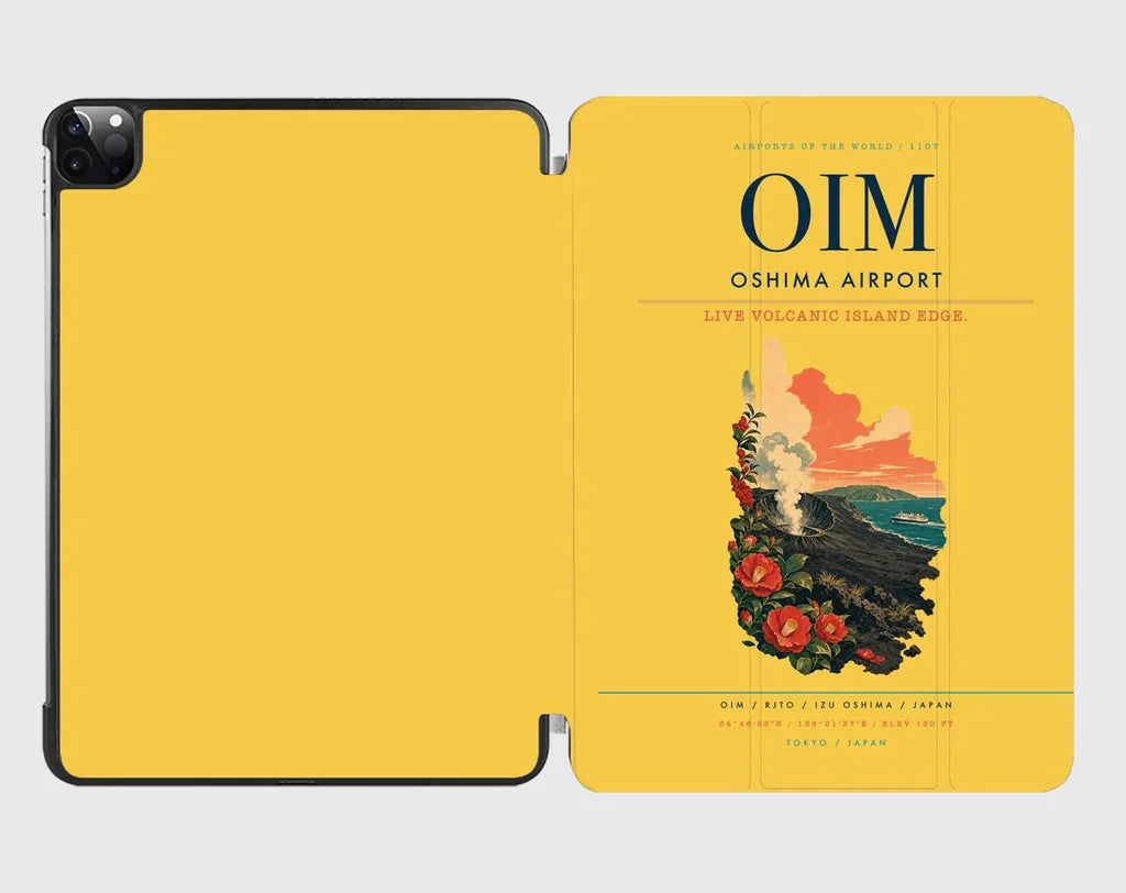 Oshima Airport (OIM) design on yellow ipad tablet case