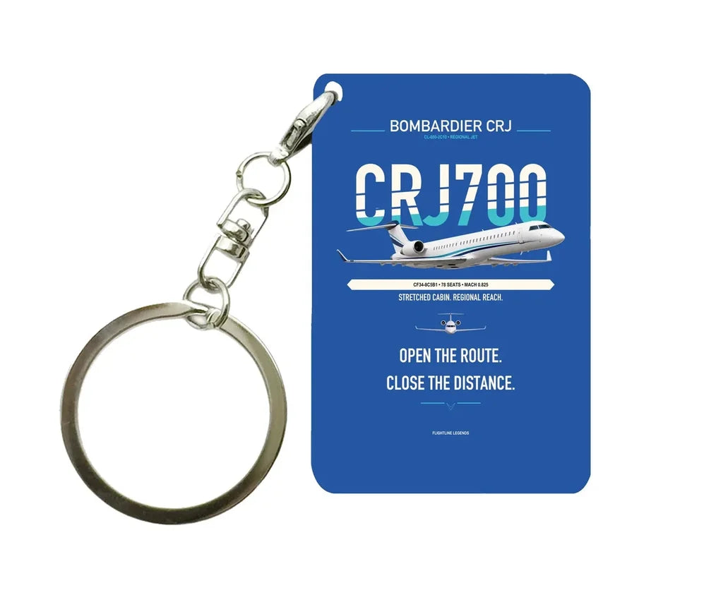 CRJ700 Key Chain design on blue key chain