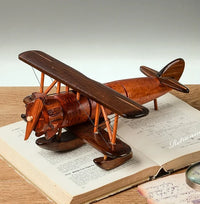 Thumbnail for Solid Wood Retro Handmade Desktop Model Airplane - view 3