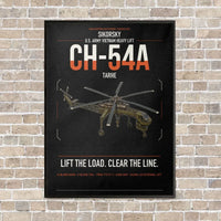 Thumbnail for Sikorsky CH-54A Tarhe vertical canvas print - framed - black background