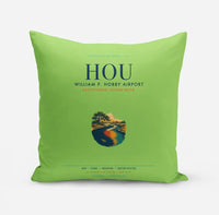 Thumbnail for William P. Hobby Airport (HOU) design on light green pillow