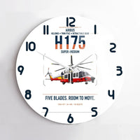 Thumbnail for Airbus H175 design on white no frame wall clock