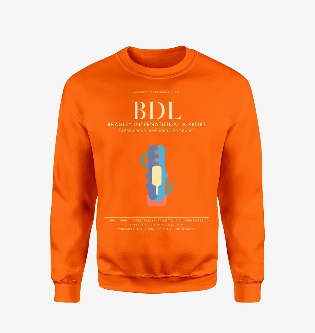 Bradley International Airport BDL Sweatshirt - Orange
