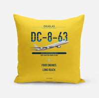 Thumbnail for Douglas DC-8-63 design on yellow pillow