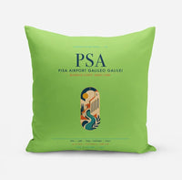 Thumbnail for Pisa Airport Galileo Galilei (PSA) design on light green pillow