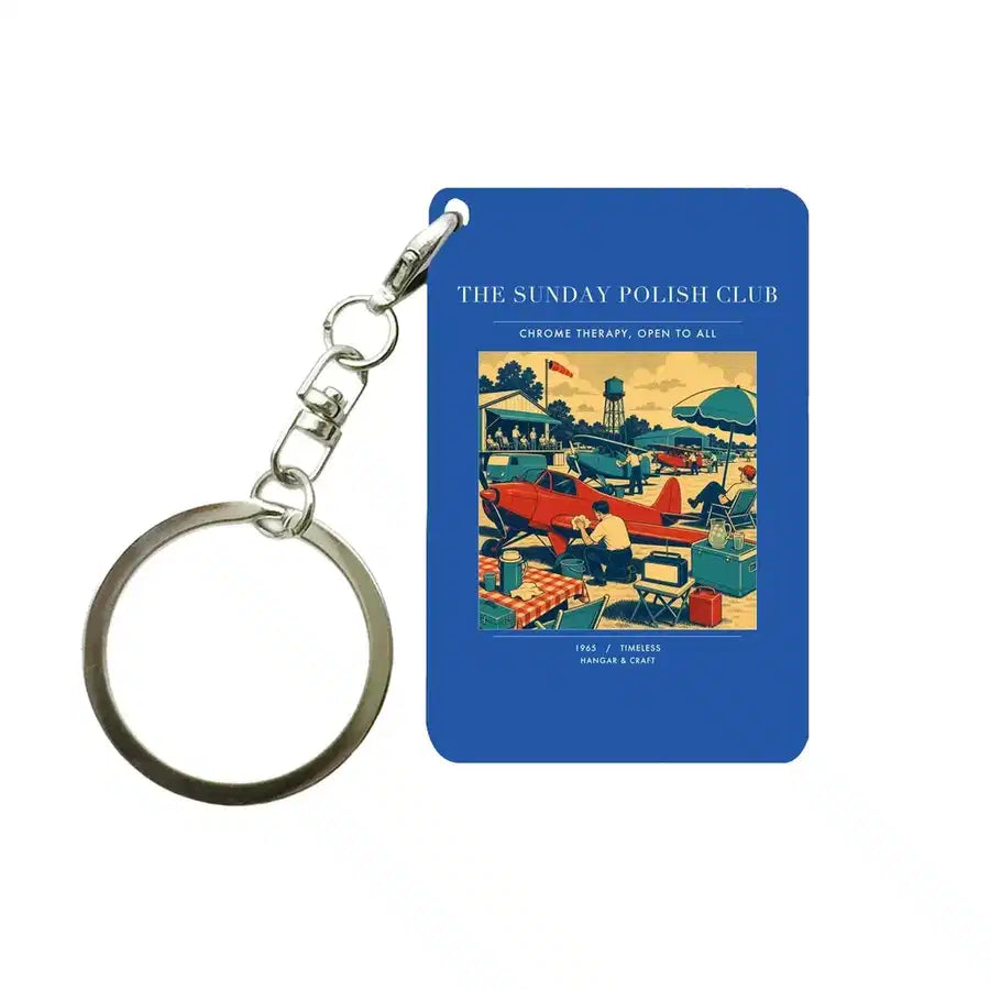 VINTAGE G4436 - The Sunday Polish Club - Designed Key Chain design on blue