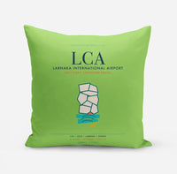 Thumbnail for Larnaka International Airport (LCA) design on light green pillow
